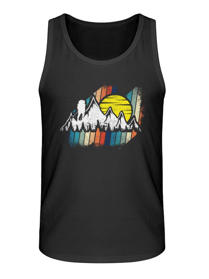 mountains with sun - men's premium organic tank top for wholesale by Uwaldu