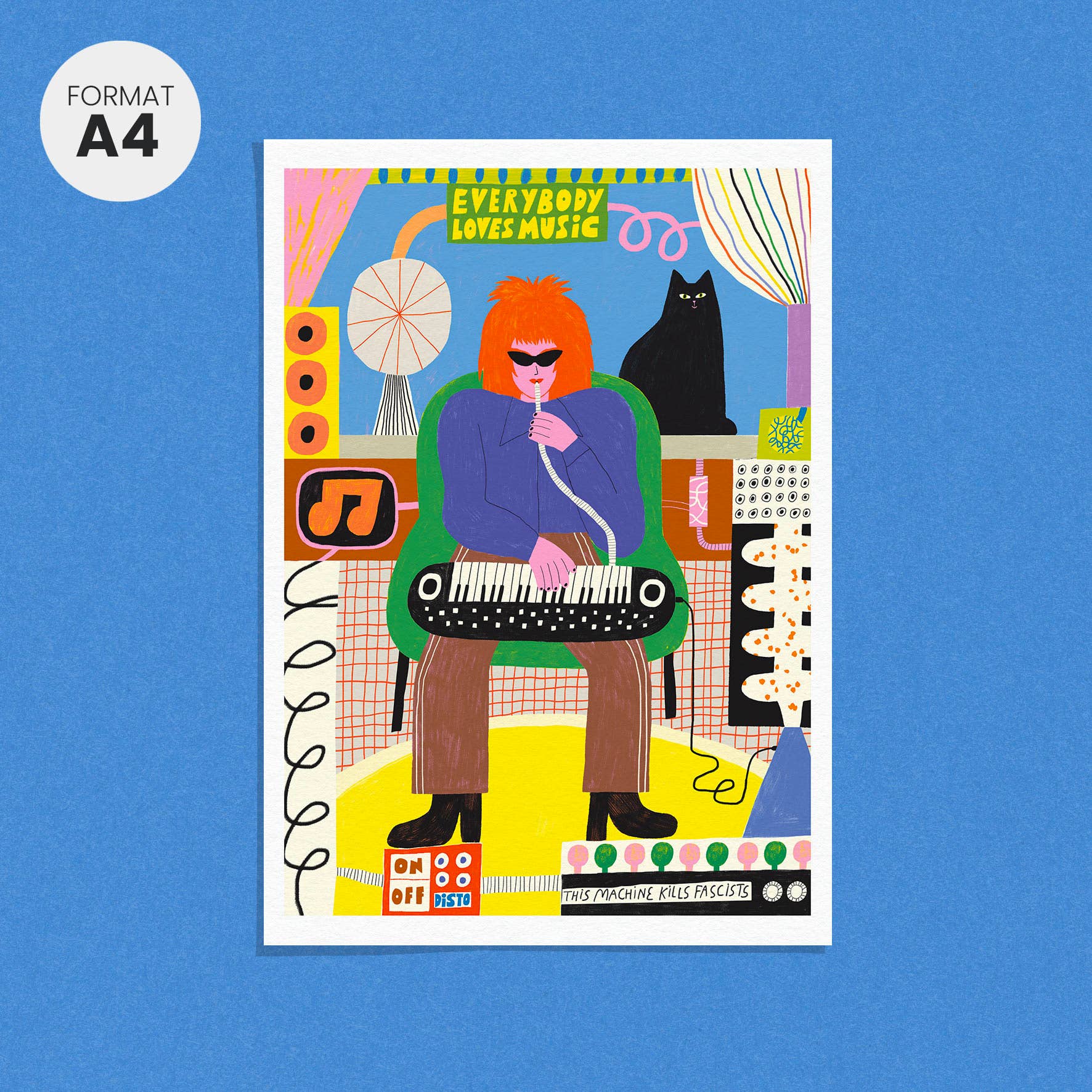 Dans Les Dents – wholesale Poster – A4 POSTER - EVERY BODY LOVES MUSIC - A405