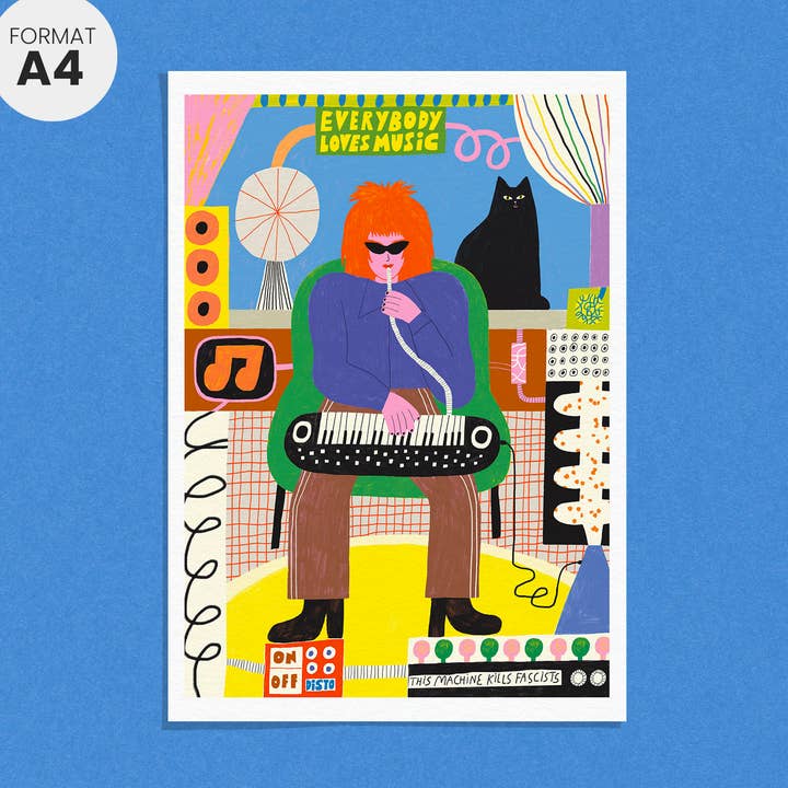 Dans Les Dents – wholesale Poster – A4 POSTER - EVERY BODY LOVES MUSIC - A4050