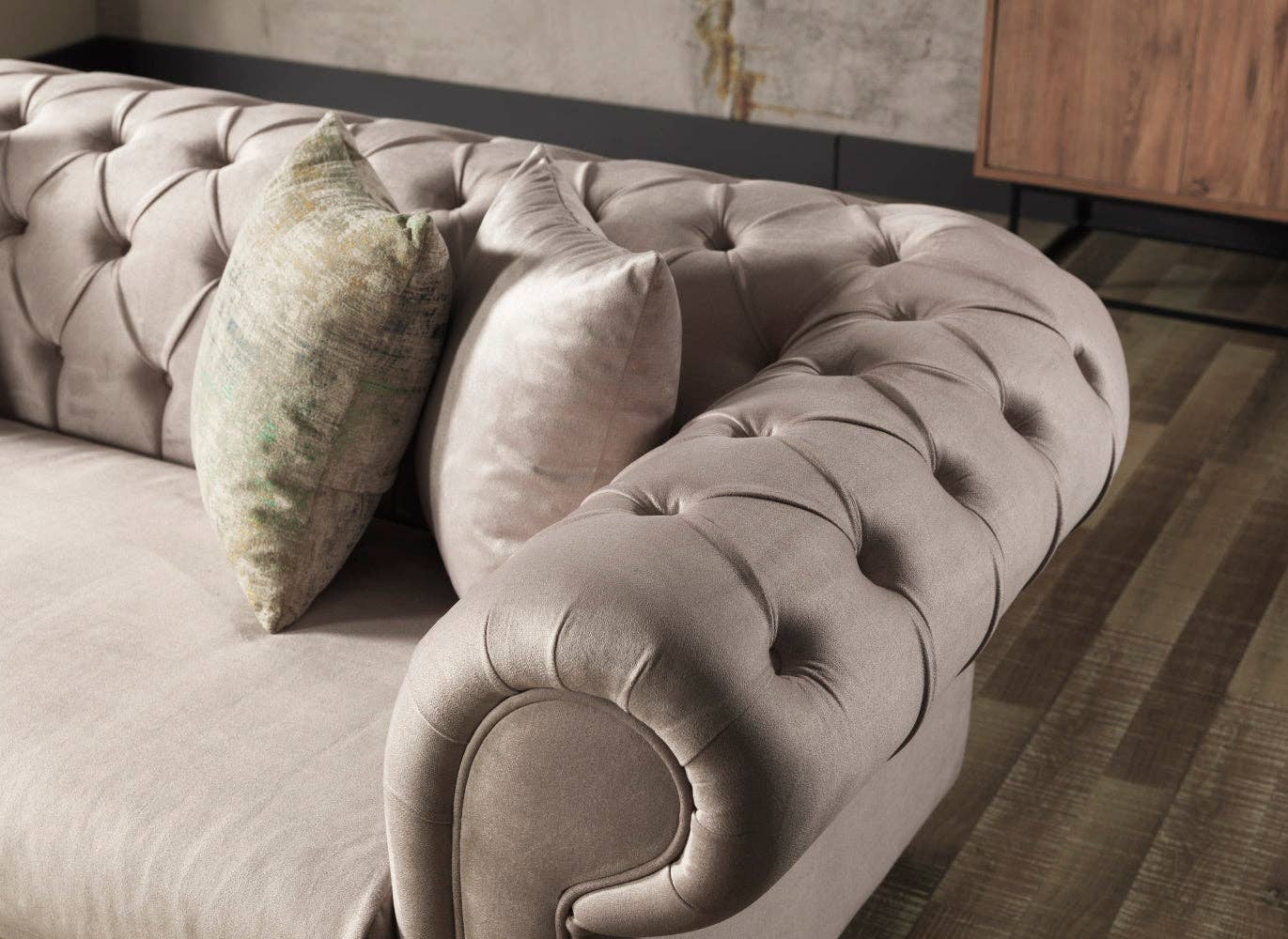 Crème Canapé Chester Stationnaire Crème pour Salon en vente sur Faire3