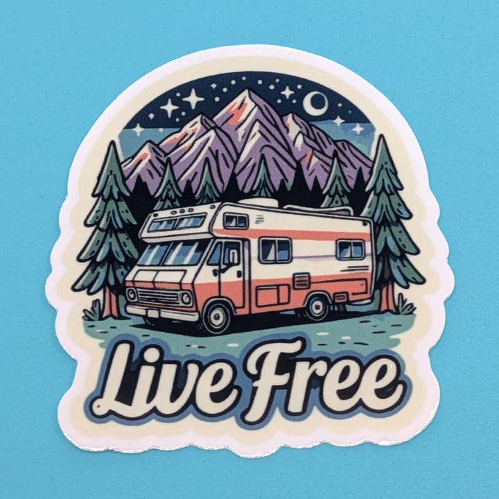 Live Free RV Sticker for wholesale by Unpossible Cuts