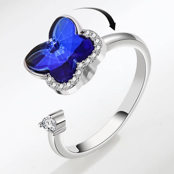 Butterfly Fidget Spinner Ring in 925 Sterling Silver, Copper for wholesale by Perimade & Co. LLC