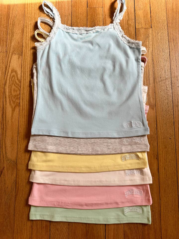 Sunkissed Coconut - Wholesale Tank Top - Women's - Lace Cami Tanktops