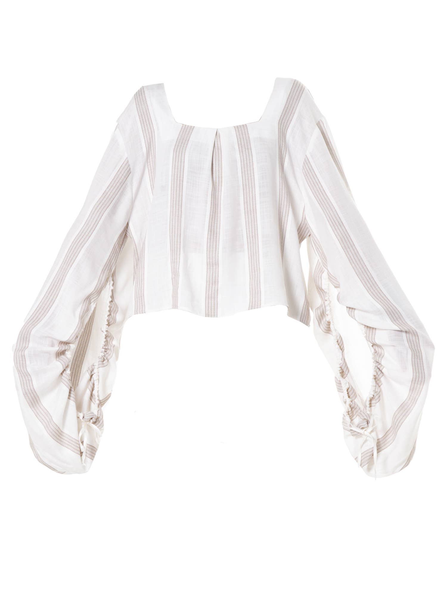 Metamorphoza – wholesale Blouse – Women’s – Boho Top With Oversize Sleeves On Light Stripes 1