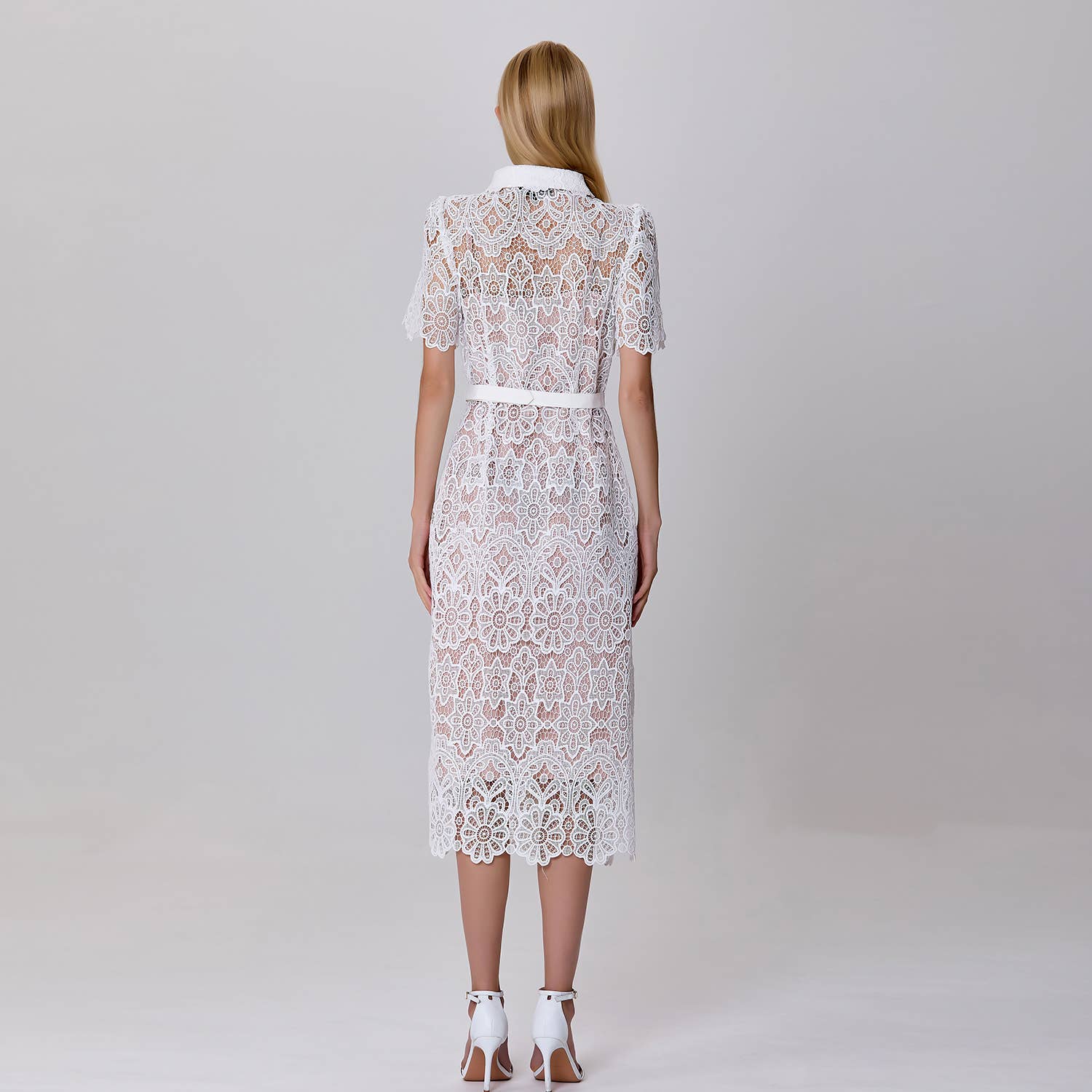 Smart and Joy - Wholesale Dress - Women's - Buttoned dress in sheer lace8