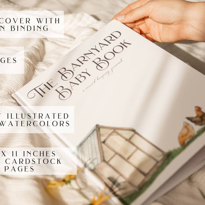CMCARTILLUSTRATIONS - Wholesale Memory Book - Kids & Baby - Baby Memory Book, Farm Keepsake Journal, Farm Baby Album