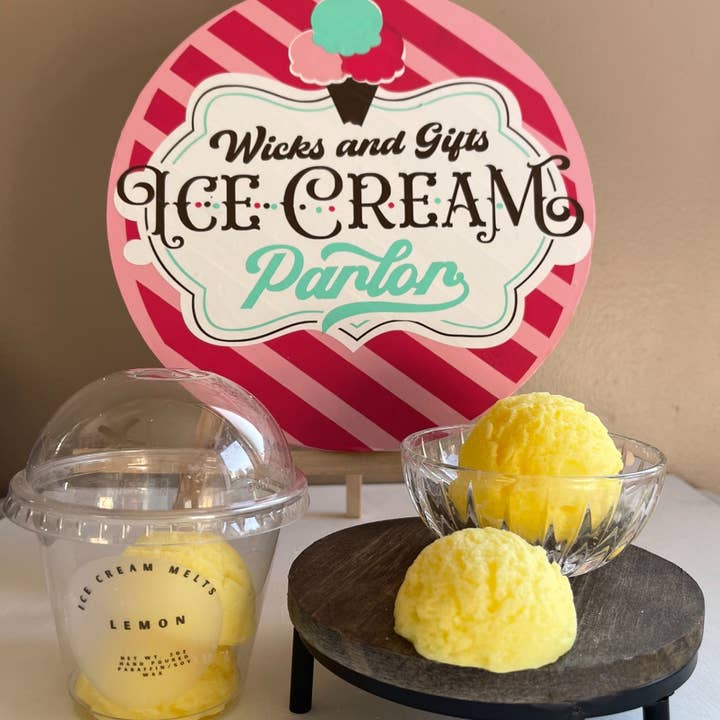 Wicks and Gifts - Wholesale Wax Melt - Lemon 5 oz Ice Cream Scoop Melts