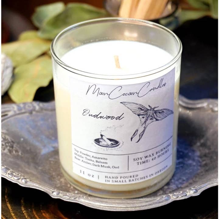 Moon Cocoon Candles - Wholesale Jar/Filled Candle - Oudwood