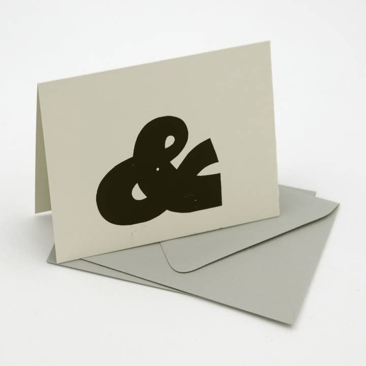 Antique Wood Type Letterpress Greeting Card AMPERSAND for wholesale by Reflex Letterpress