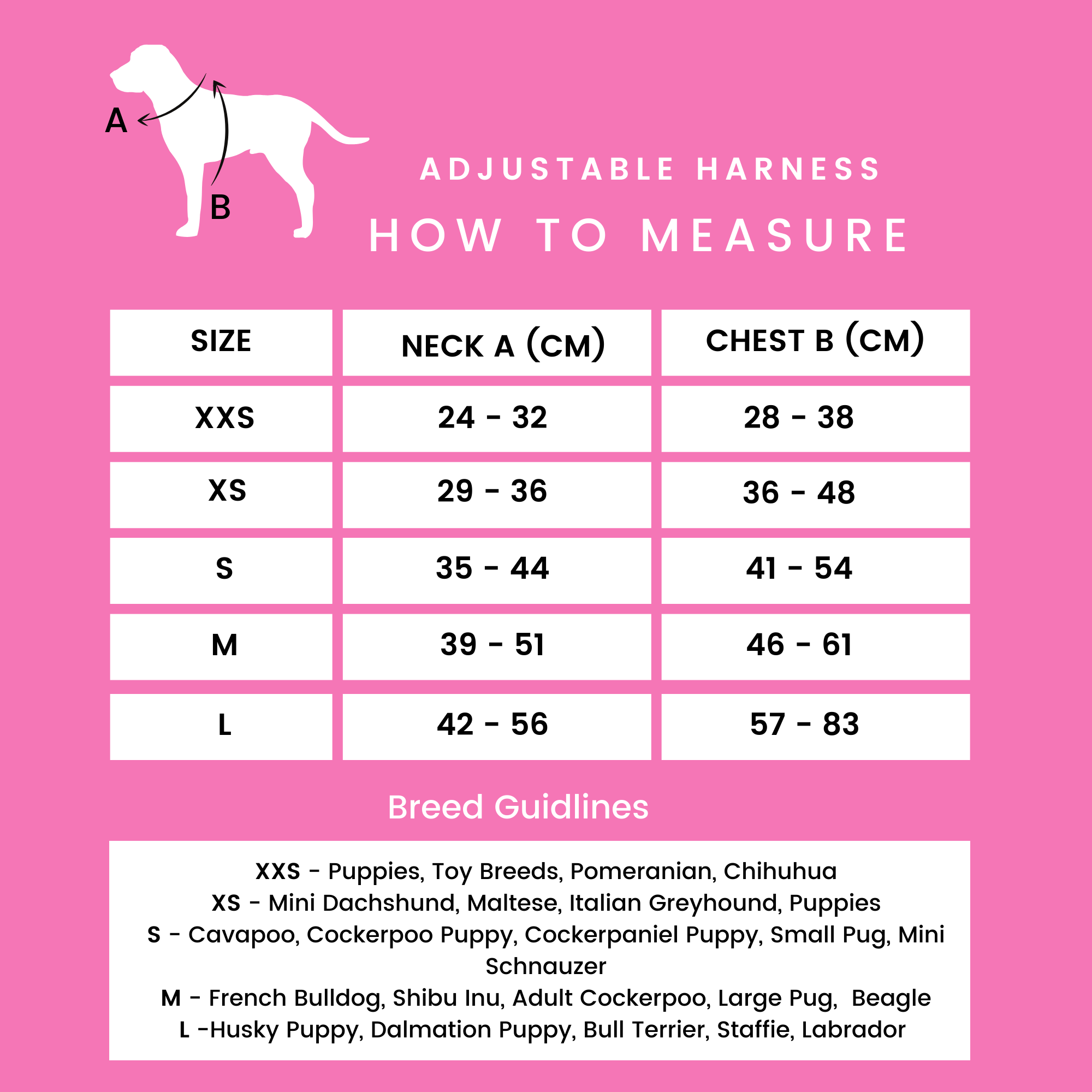 WOOF INC - Wholesale Pet Harness - Dog - Pink Barkie Dog Harness XS - L1