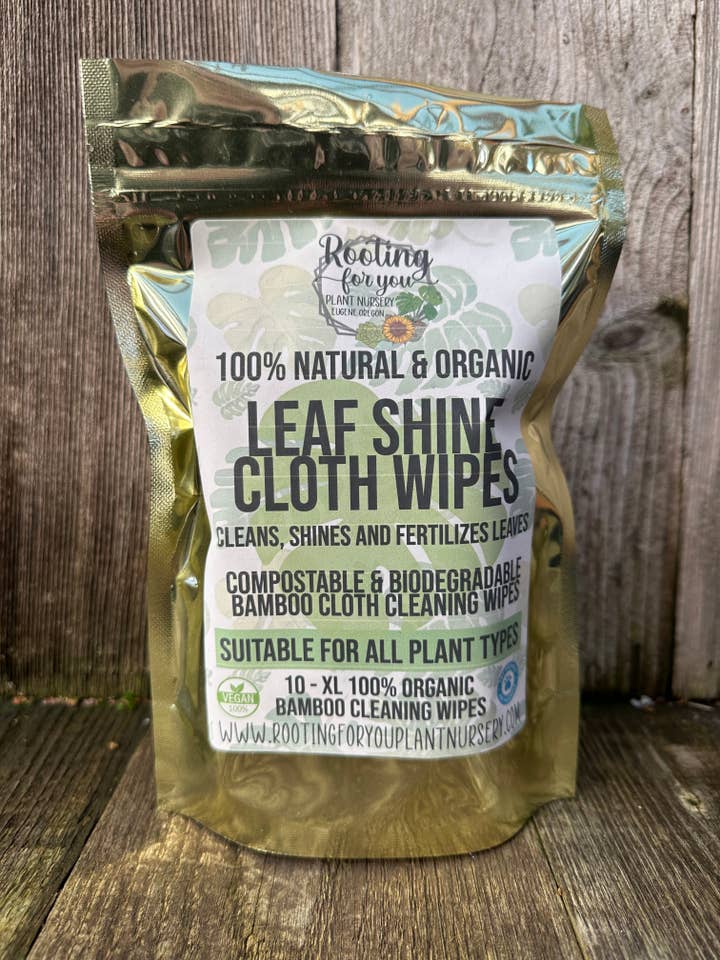 Leaf Shine Cloth Wipes Natural & Organic - Oregon Licensed Nursery for wholesale by Rooting For You Plant Nursery