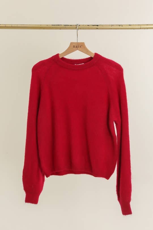 NAÏS PARIS - Wholesale Knit Sweater - Women's - Round neck sweater with buttoned sleeves in kid mohair and merino wool29