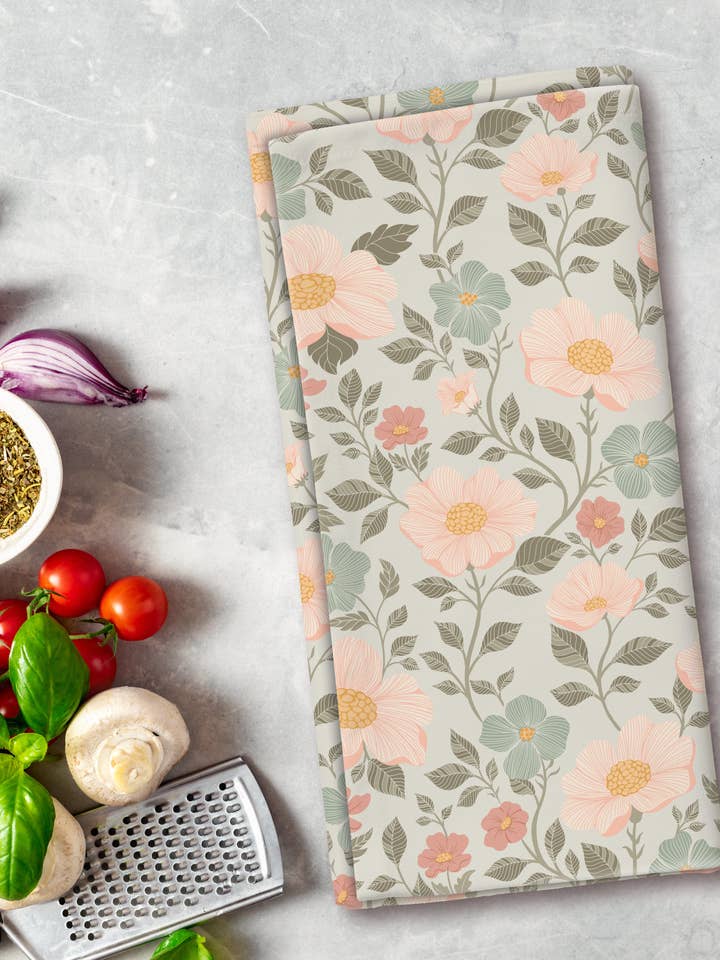 Tea Towel - When Memories Bloom - 19 x 27" for wholesale by Roxy Lane Design