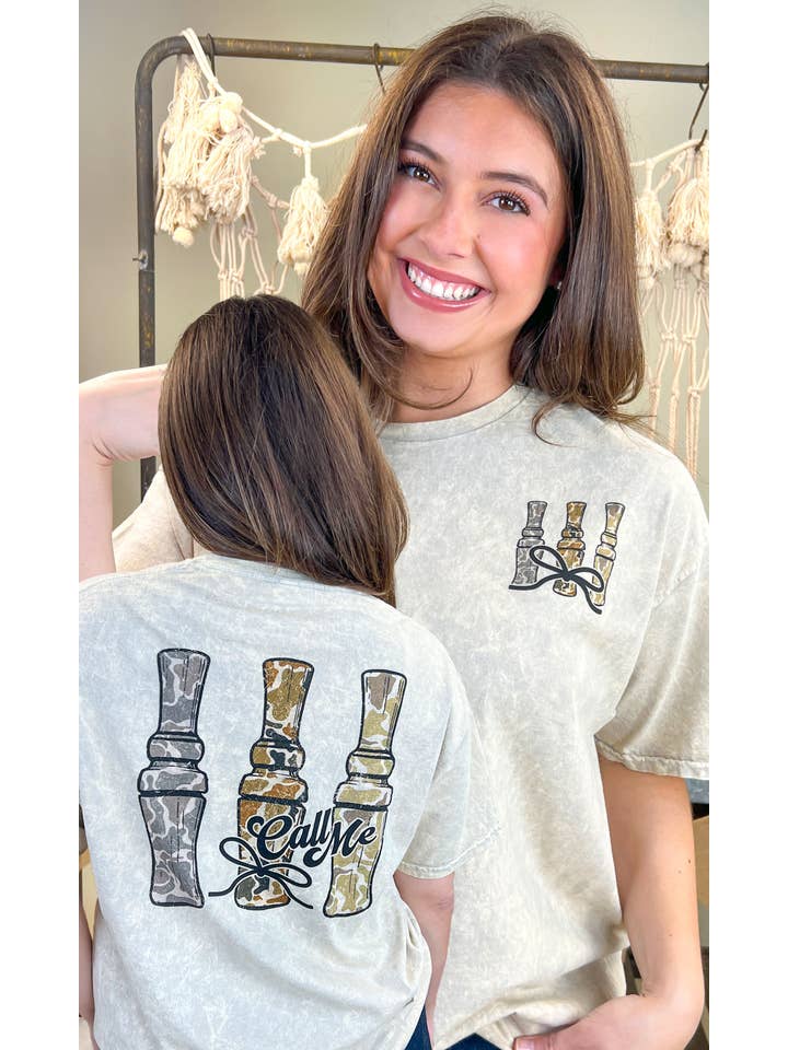 Sugar Stitch - Wholesale T-Shirt - Women's - Call me Duck Calls Mineral Washed Graphic Shirt