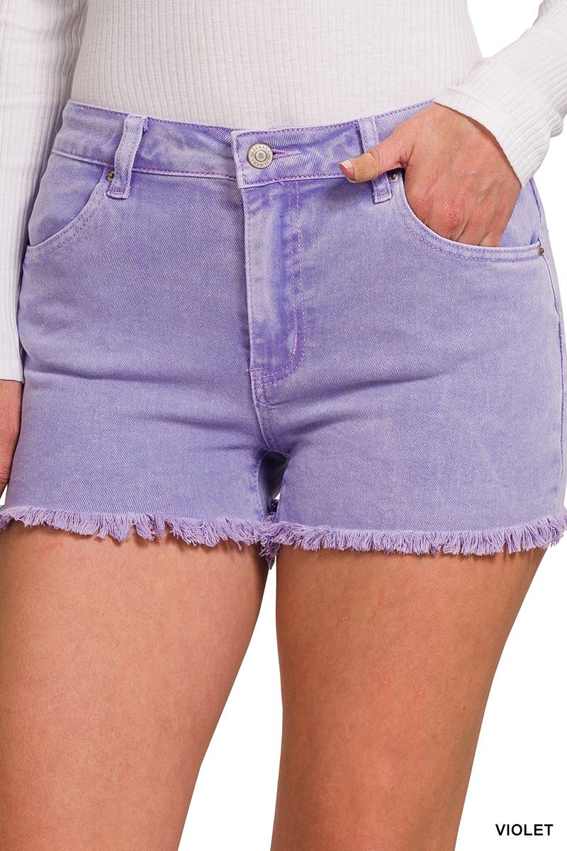 42POPS – Großhandel Shorts – Damen – 42POPS hochgeschnittene Denim-Shorts mit rohem, ausgefranstem Saum22
