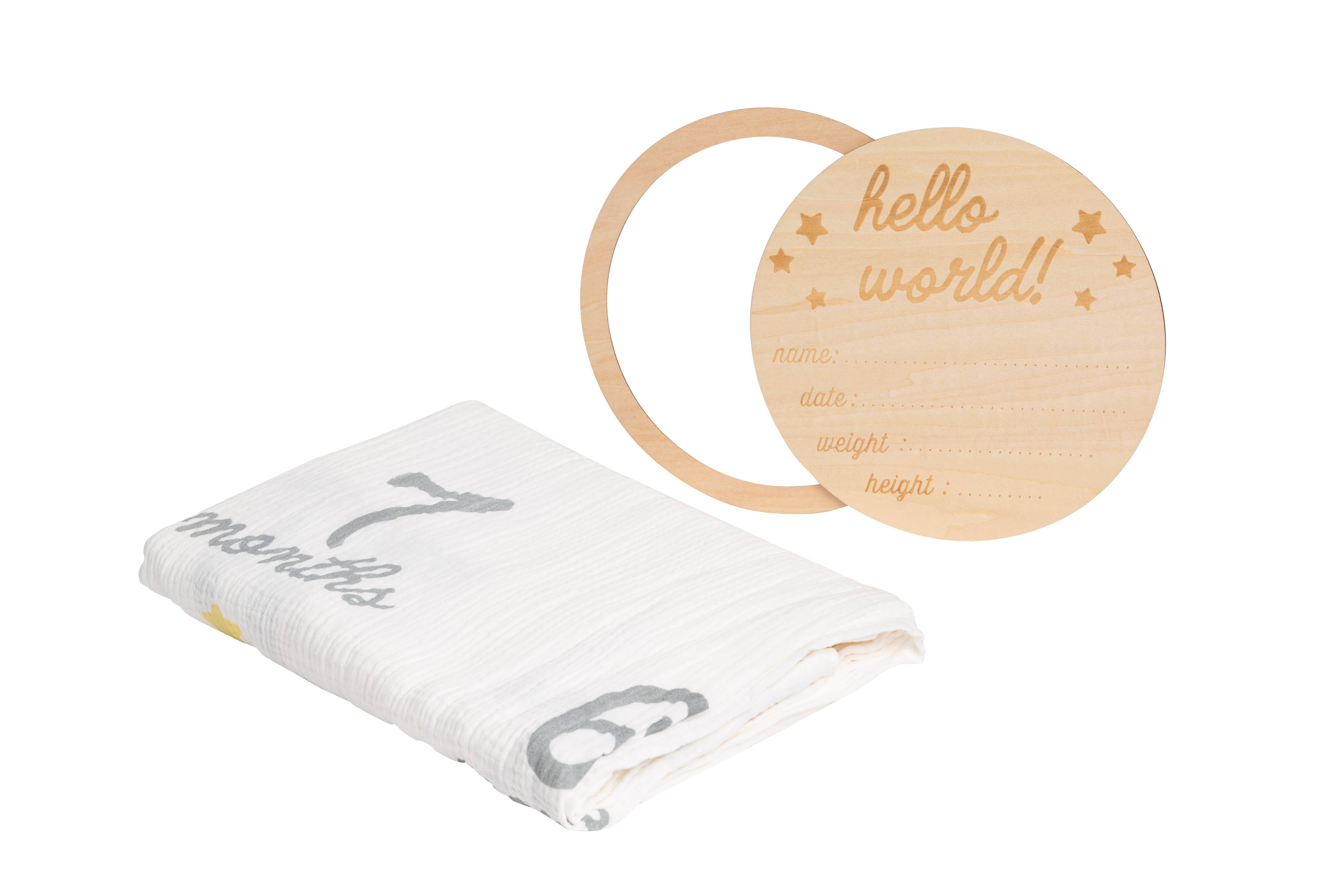 Pearhead - Wholesale Milestone Blanket - Kids & Baby - Hello World Milestone Blanket & Prop4
