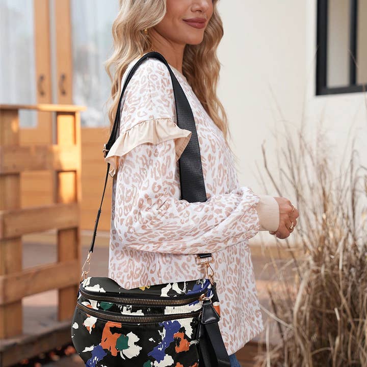 Suhkasana - Wholesale Crossbody Bag - Women's - Camo Print Crossbody Shoulder Bag with Gold Chain Detail27