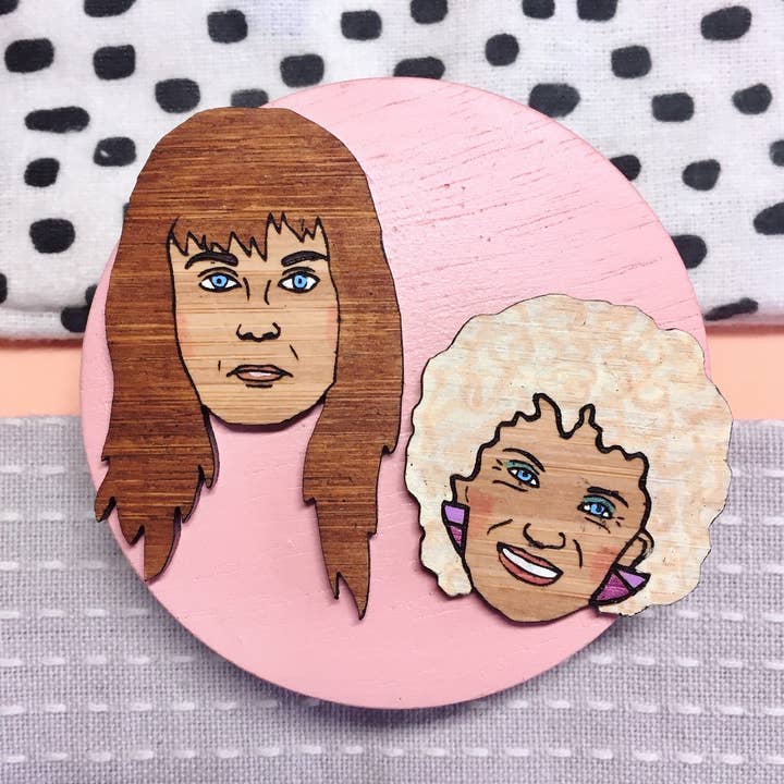 Brooch: Kath and Kim double brooch set for wholesale by Milk Thieves