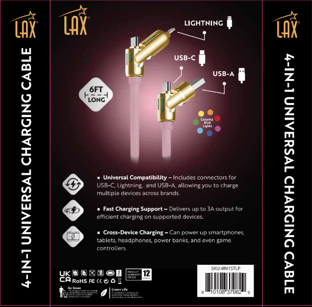 LAX Gadgets - Wholesale Charging Cable - Universal Charging Cables For iphone, Android Devices21