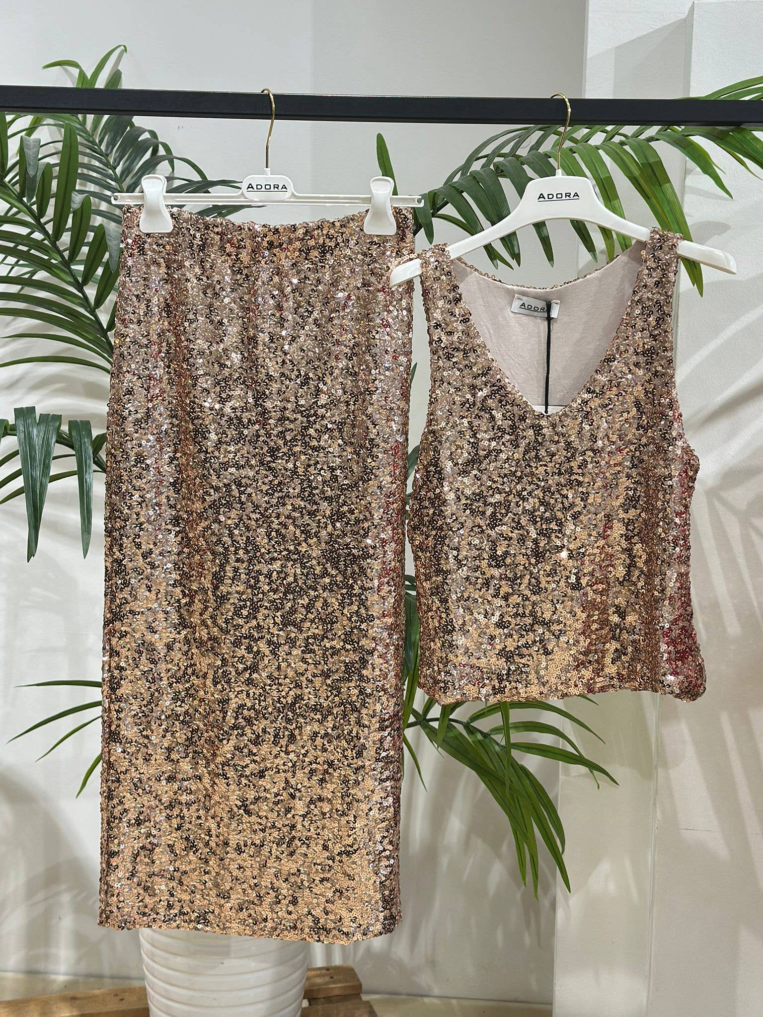 ADORA - Wholesale Top & Skirt Set - Women's - Sequin midi skirt2