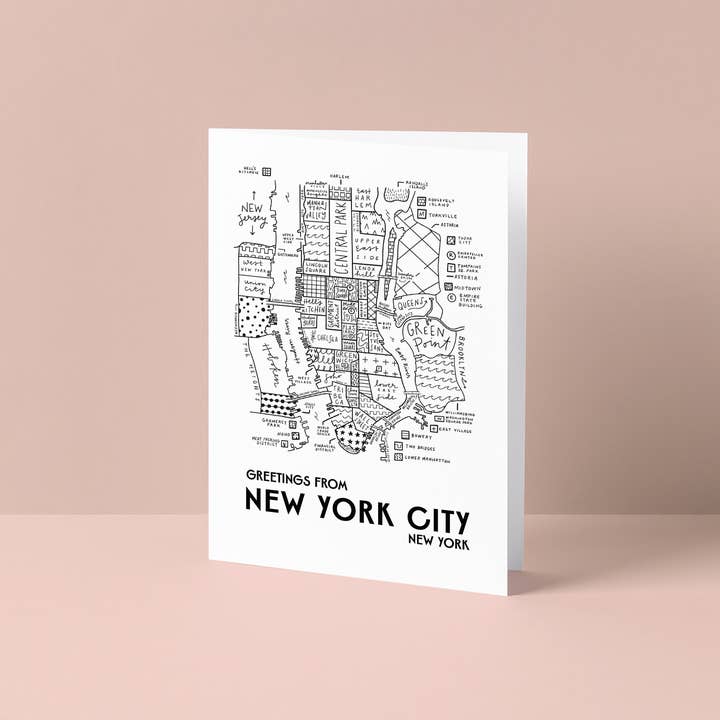 New York City Map Greeting Card for wholesale by By Aleisha
