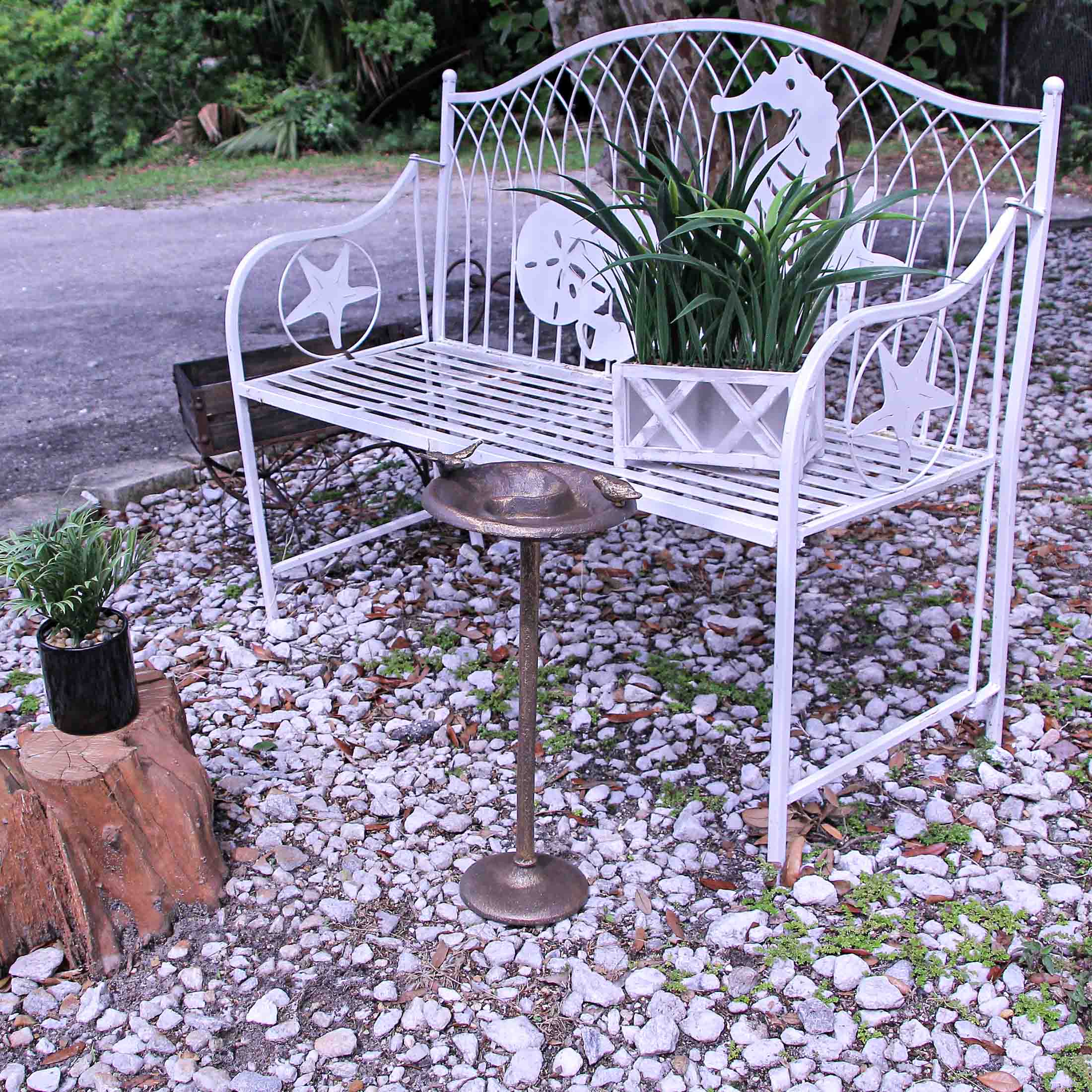 Zeckos - Wholesale Bird Bath - Rustic Cast Iron Bronze Finish Bird Bath Feeder Pedestal5