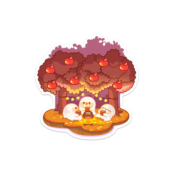 Ghost in the Forest Waterproof Vinyl Sticker for wholesale by Meowashi Studio