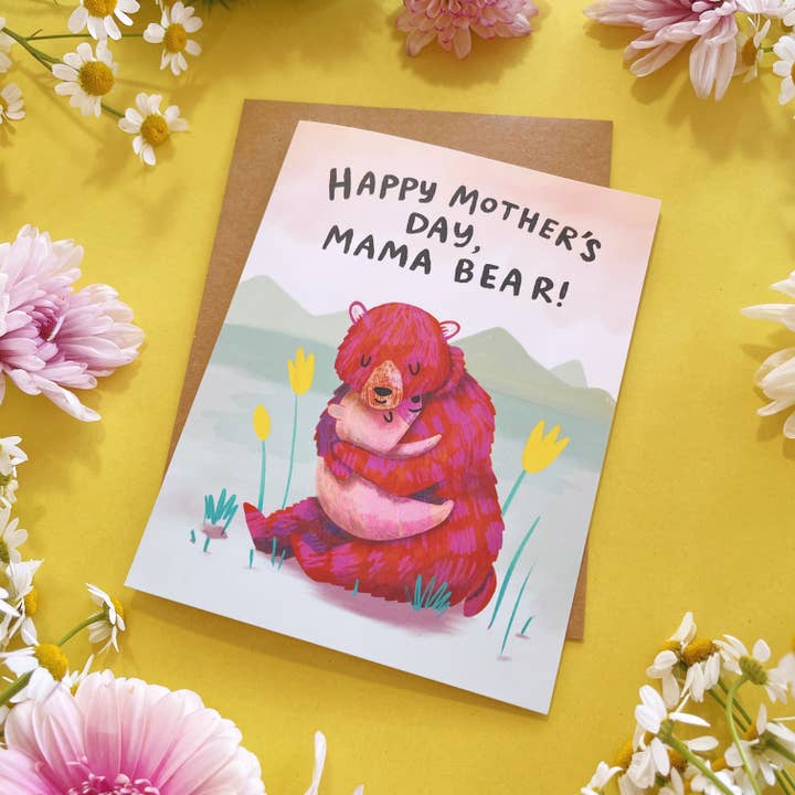 Abbie Ren Illustration – Großhandel Muttertagskarten – Mama Bear Muttertags-Grußkarte1