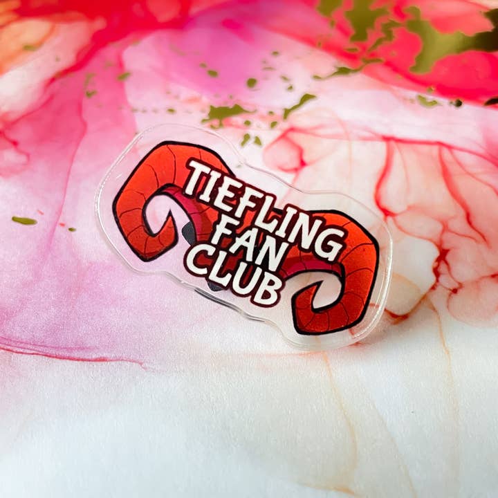 Tiefling Fan Club 1.5" Acrylic Pin for wholesale by TheStarfishface