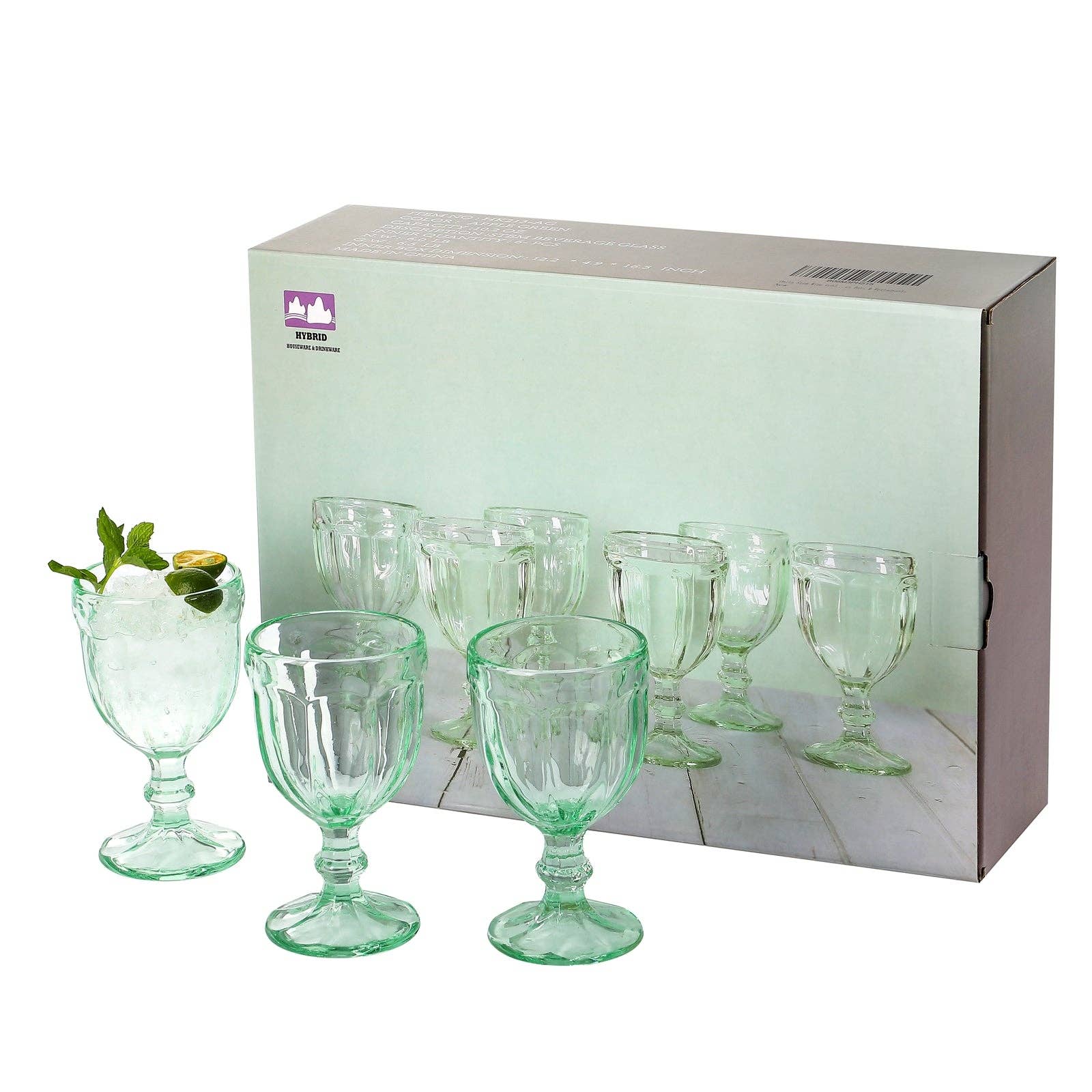 Everest Global - Wholesale Cocktail/Liquor Glass - Vintage Embossed Goblet Glasses set of 614