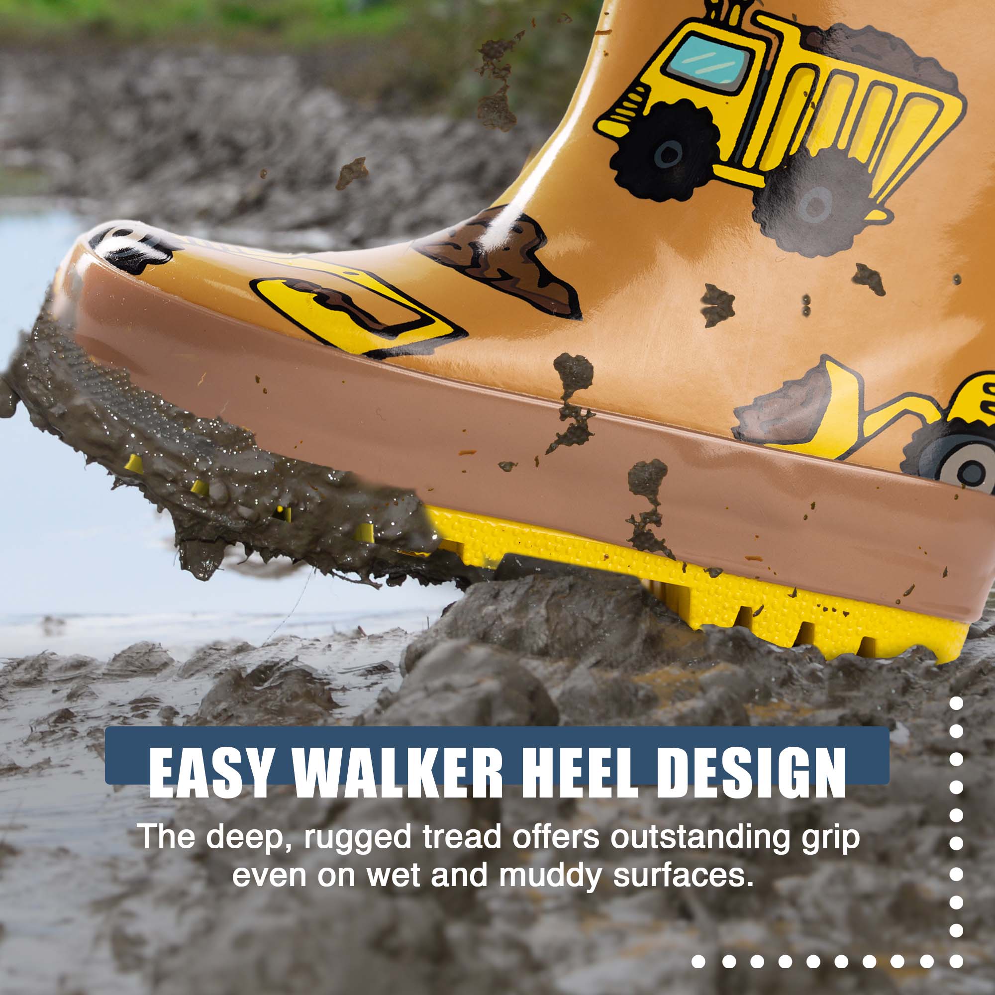 Eastern Off Price - Wholesale Rain Boots - Kids - Norty Waterproof Rubber Rain Boots for Kids - Boys & Girls -3