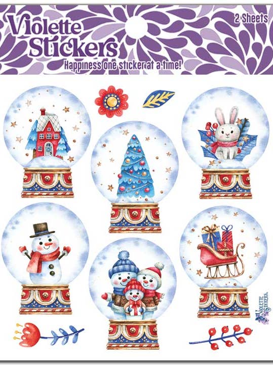 Pegatinas de bola de nieve navideñas para venta al por mayor de Violette Stickers