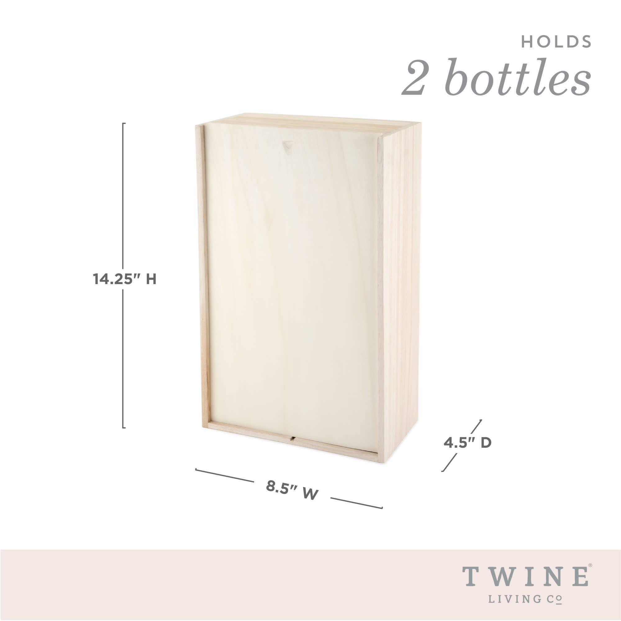 Twine - Wholesale Wine Gift Bag - 2 Bottle Wood Wine Gift Box3