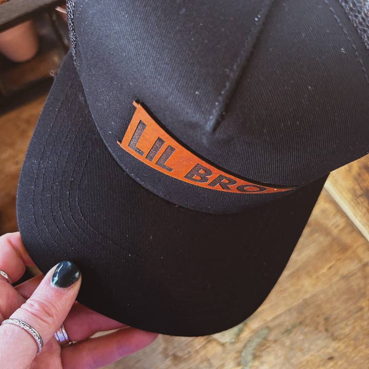 Left Grain - Wholesale Kids Hat - Kids - Big Bro and Lil Bro Pennant Leather Patch Kids Hat7