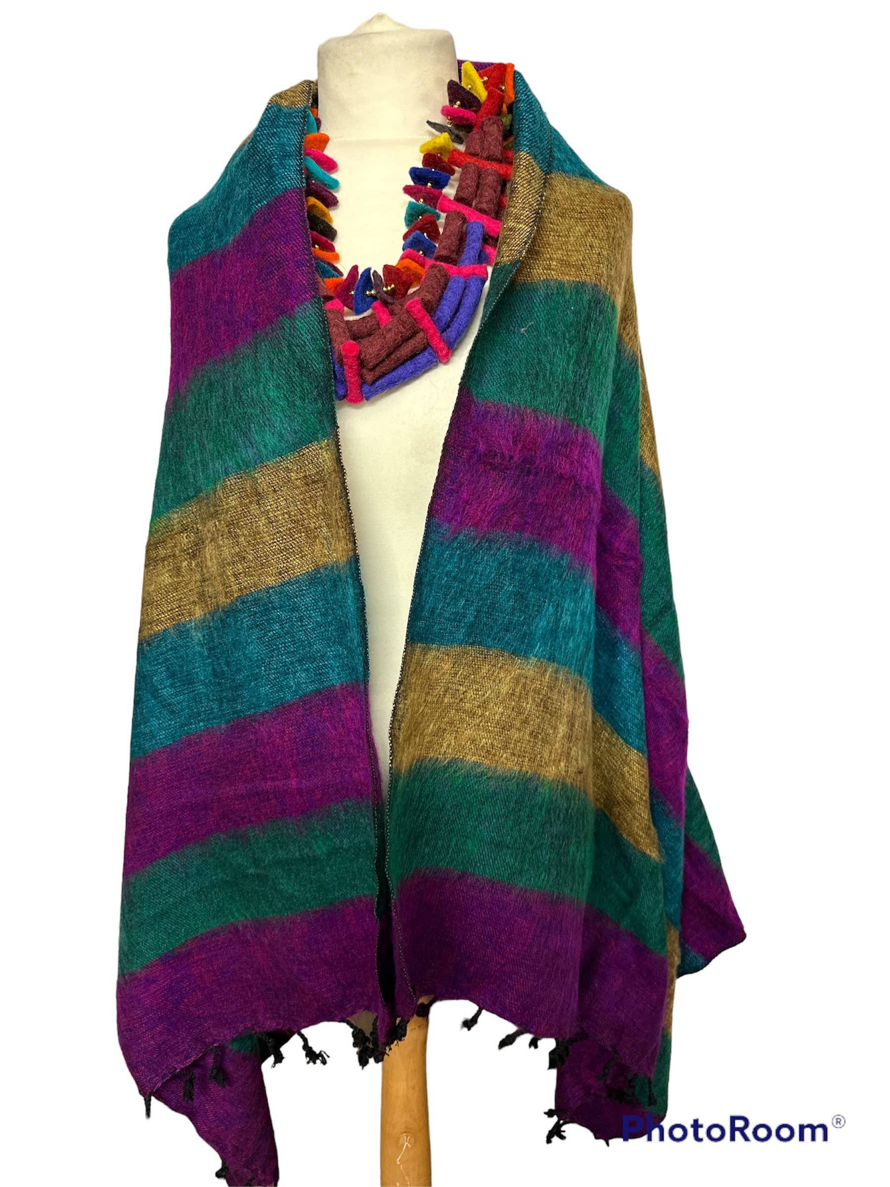 Funky Yak Ltd – Großhandel Überwurfdecke – Handgewebte Yak-Wollschal-Decke aus Nepal, 2-teiliges Farbset0