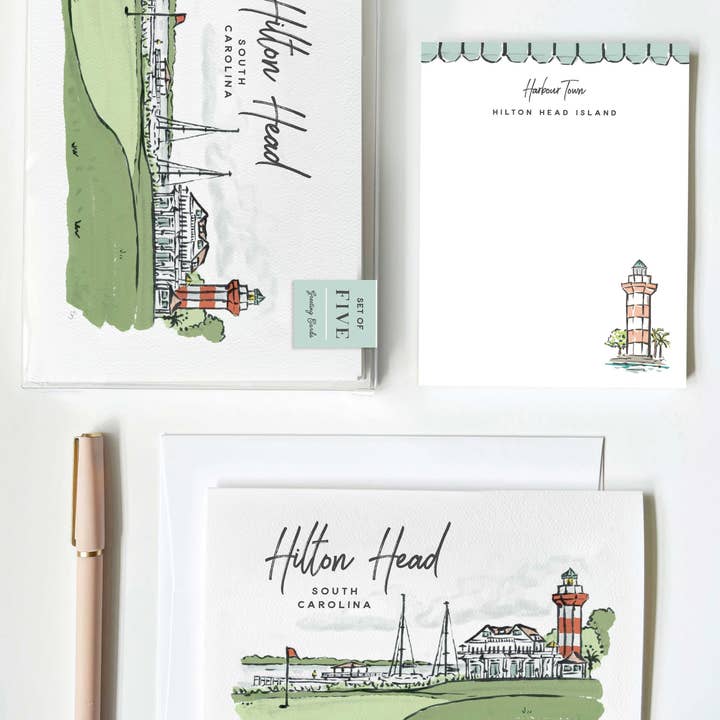 Texture Design Co - Wholesale Everyday Greeting Card - Sherbet Painted Streets - The Hilton Head Greeting Card2