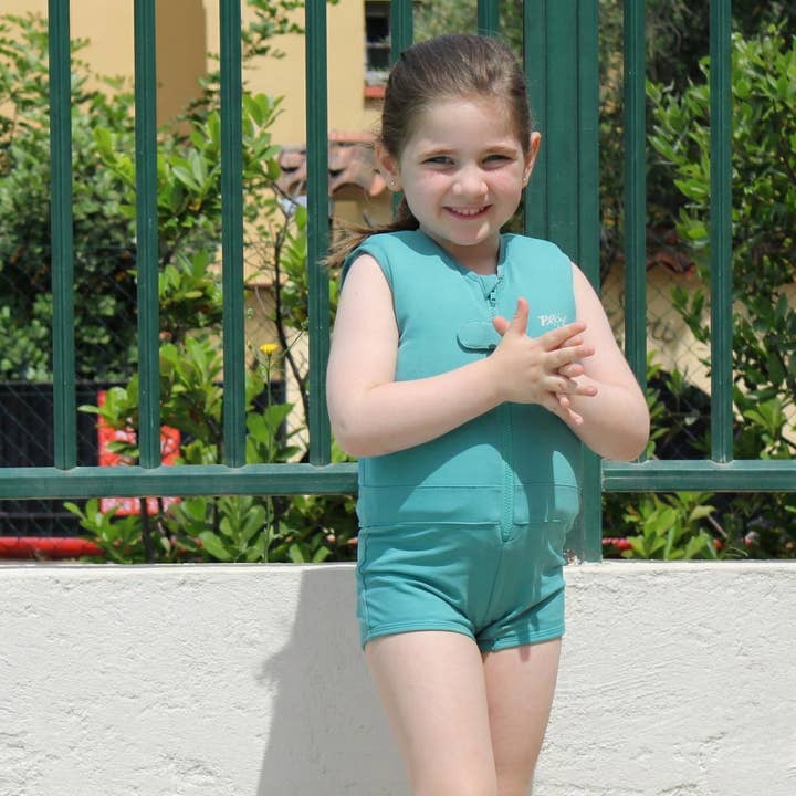 Children's floating swimsuit: Olive for wholesale by Plouf Safety Concept