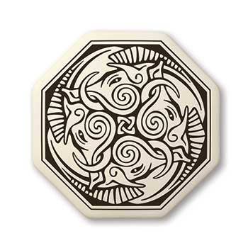 Cerridwen - Ciondolo in porcellana ottagonale per la vendita all'ingrosso da parte di Touchstone Pottery