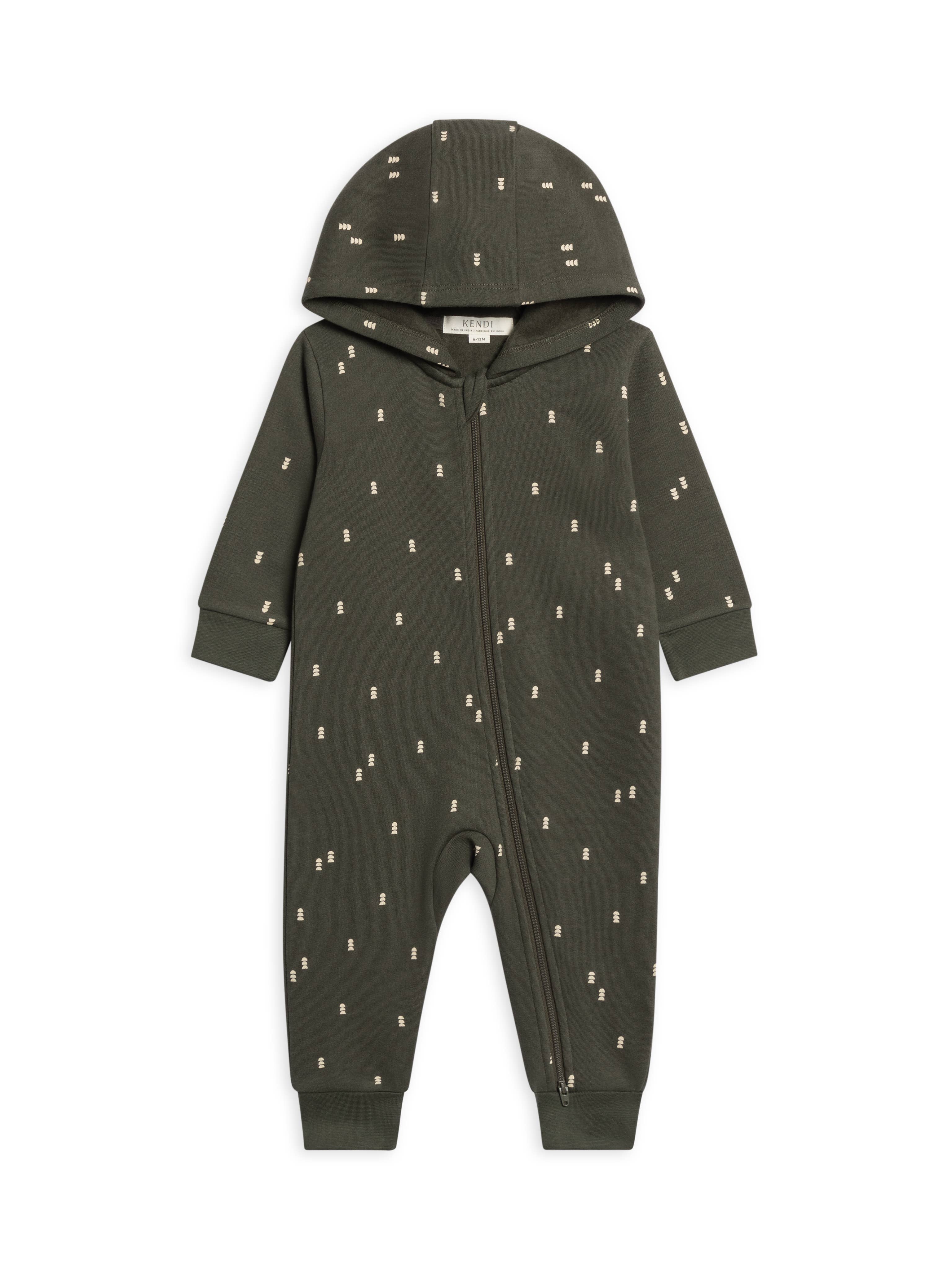 Colored Organics – wholesale Jumpsuit – Baby – Greer Fleece Hooded Zipper Romper0