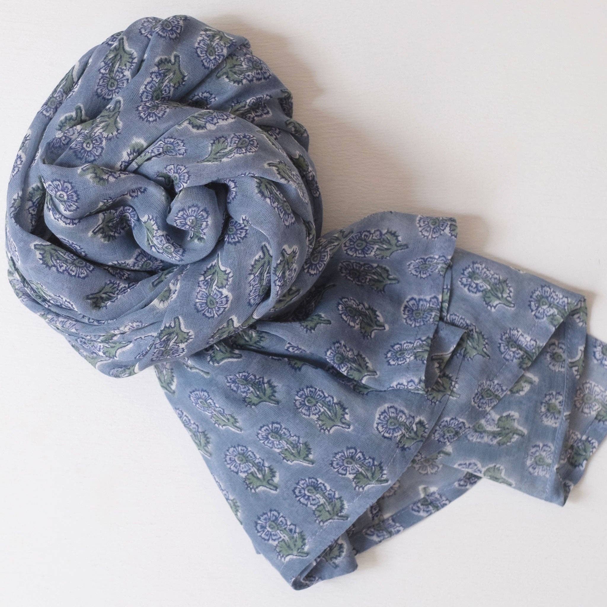 Graymarket Design - Vendita all'ingrosso Sciarpa - Donna - Sciarpa Malin Blu a Blocchi Stampati0