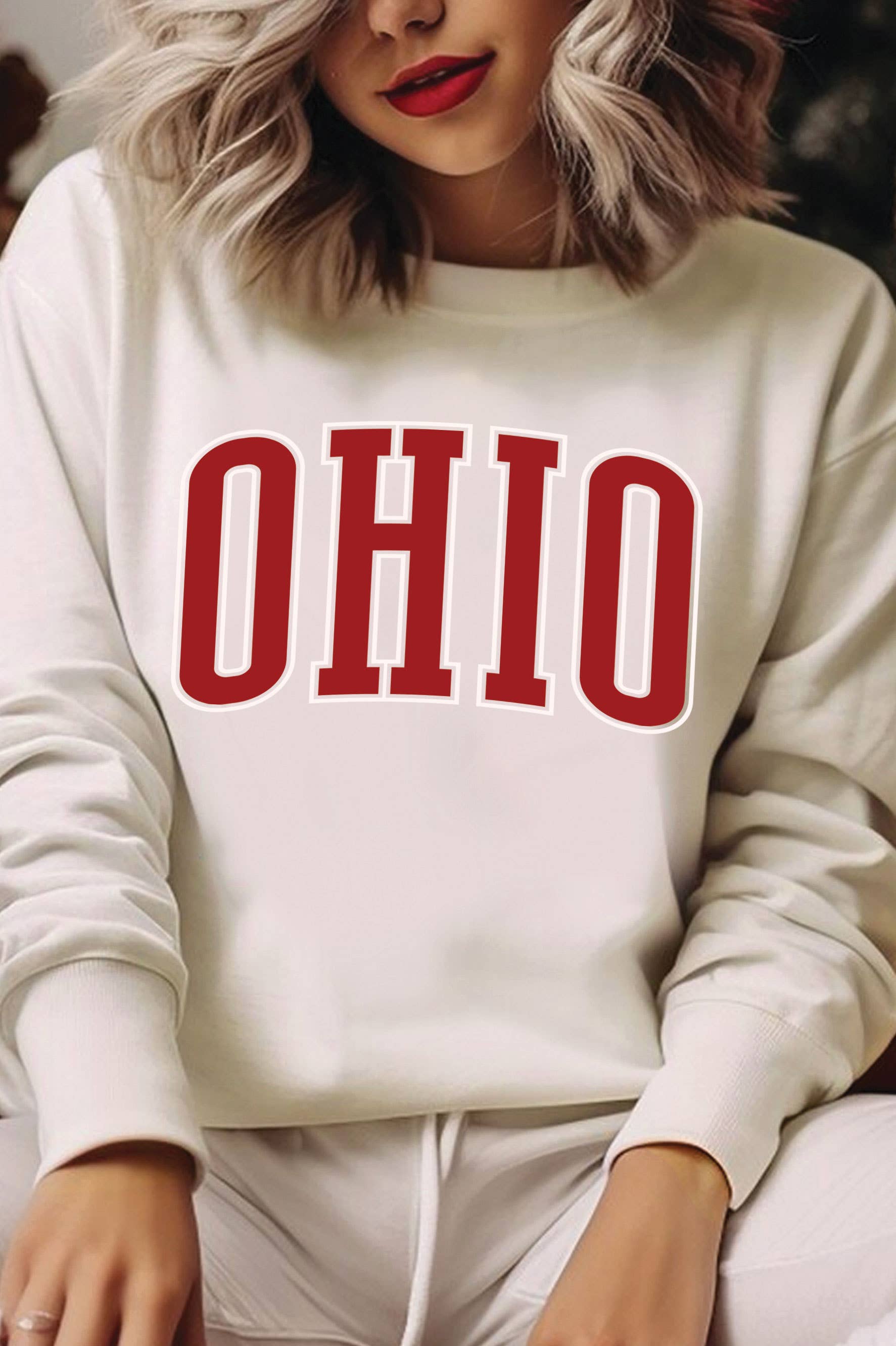 Rustee Clothing - Wholesale Grafisch sweatshirt - Dames - GEBORSTELDE SWEATSHIRTS MET POFPRINT UIT OHIO1