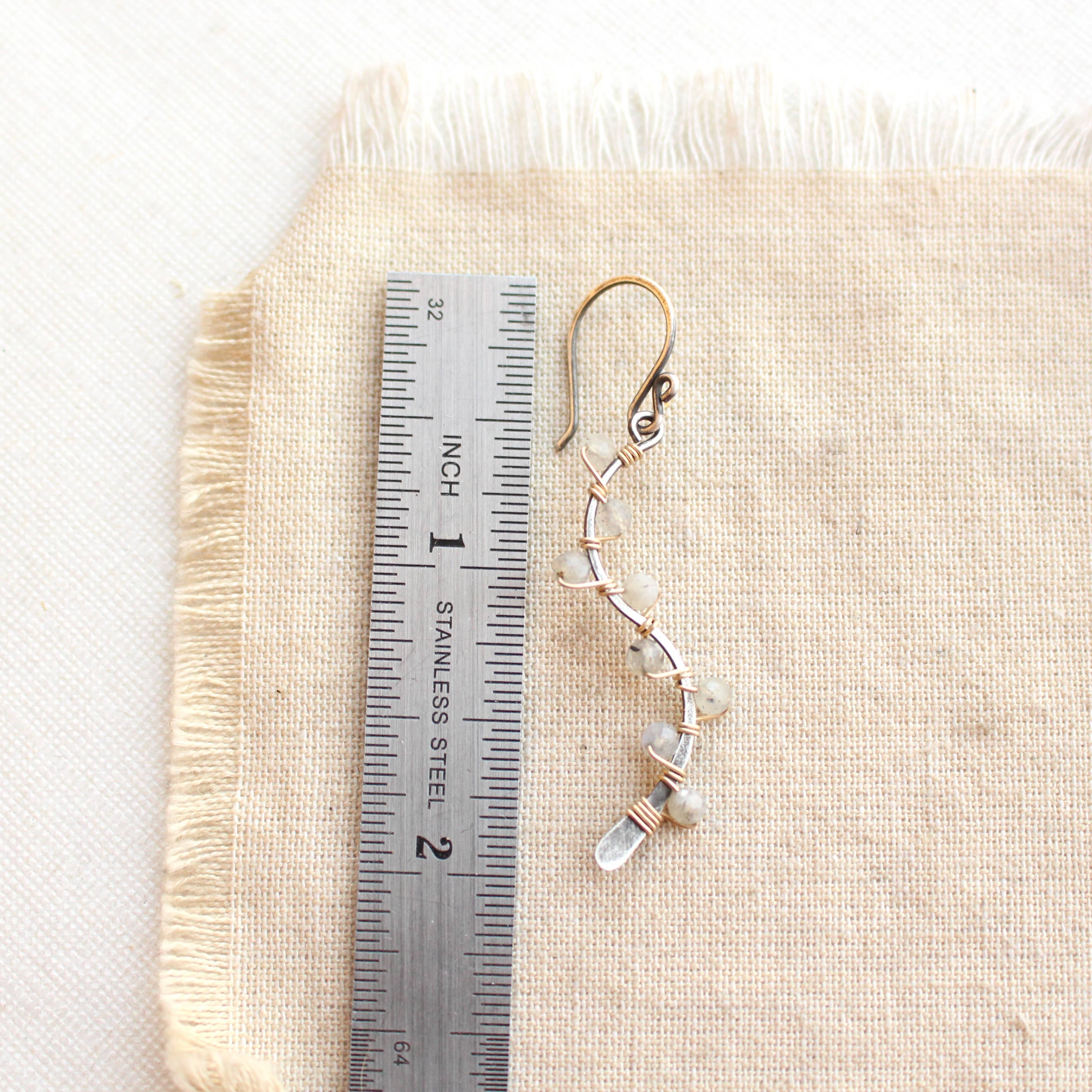 Sarah DeAngelo - Wholesale Dangle Earrings - Labradorite Wrapped Mixed Metal Vine Earrings2