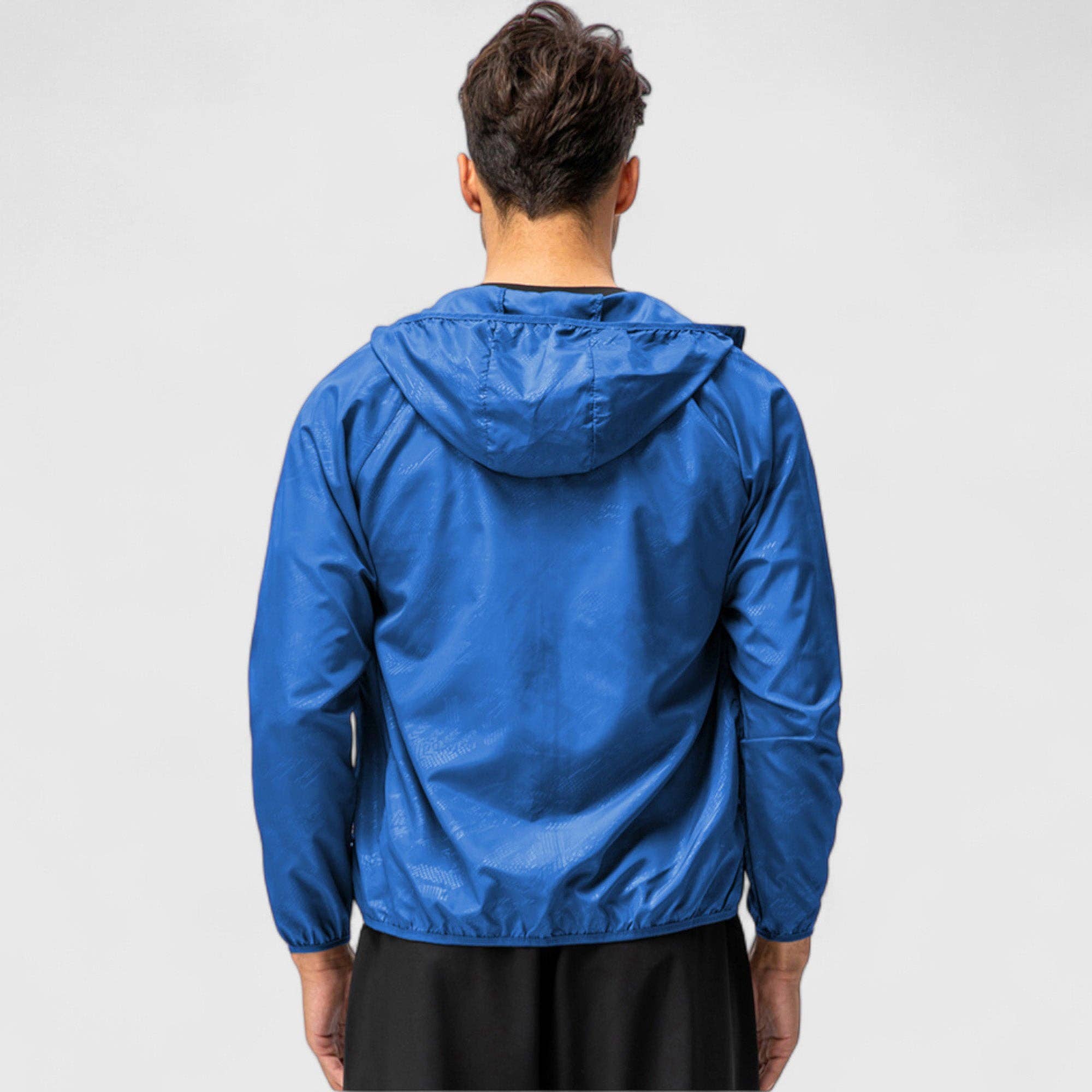 Active by Anna-Kaci - Wholesale Windbreaker - Men's - Men's Full Zip Hooded Windbreaker Jacket with Side Pockets a13