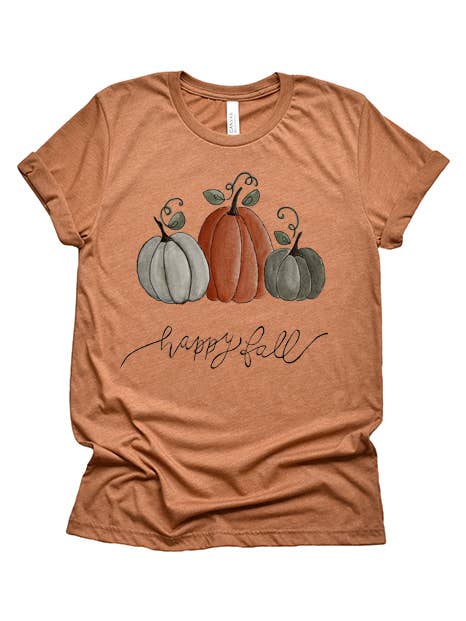 Happy Fall Tee for wholesale by Wildberry Waves