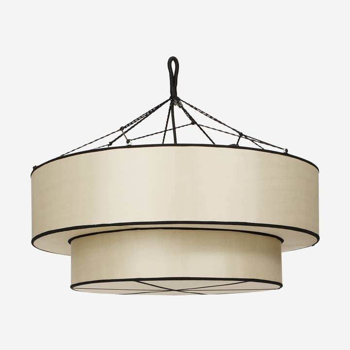 "TopHat" Lampshade in Classic Silk with Black Ribbon for wholesale by Oi Soi Oi