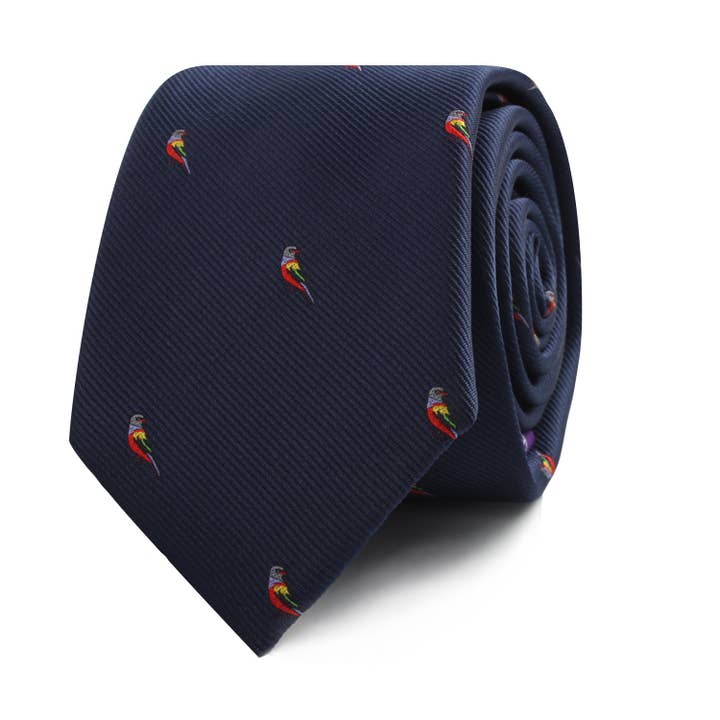 Red Parrot Skinny Tie for wholesale by AusCufflinks
