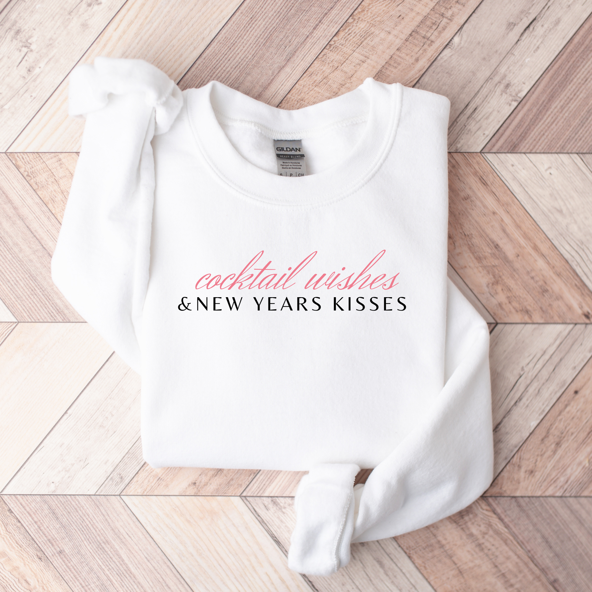 Rustic Radiance - Vente T-shirt sérigraphié – femme - VOEUX DE COCKTAILS ET BISOUS DU NOUVEL AN1