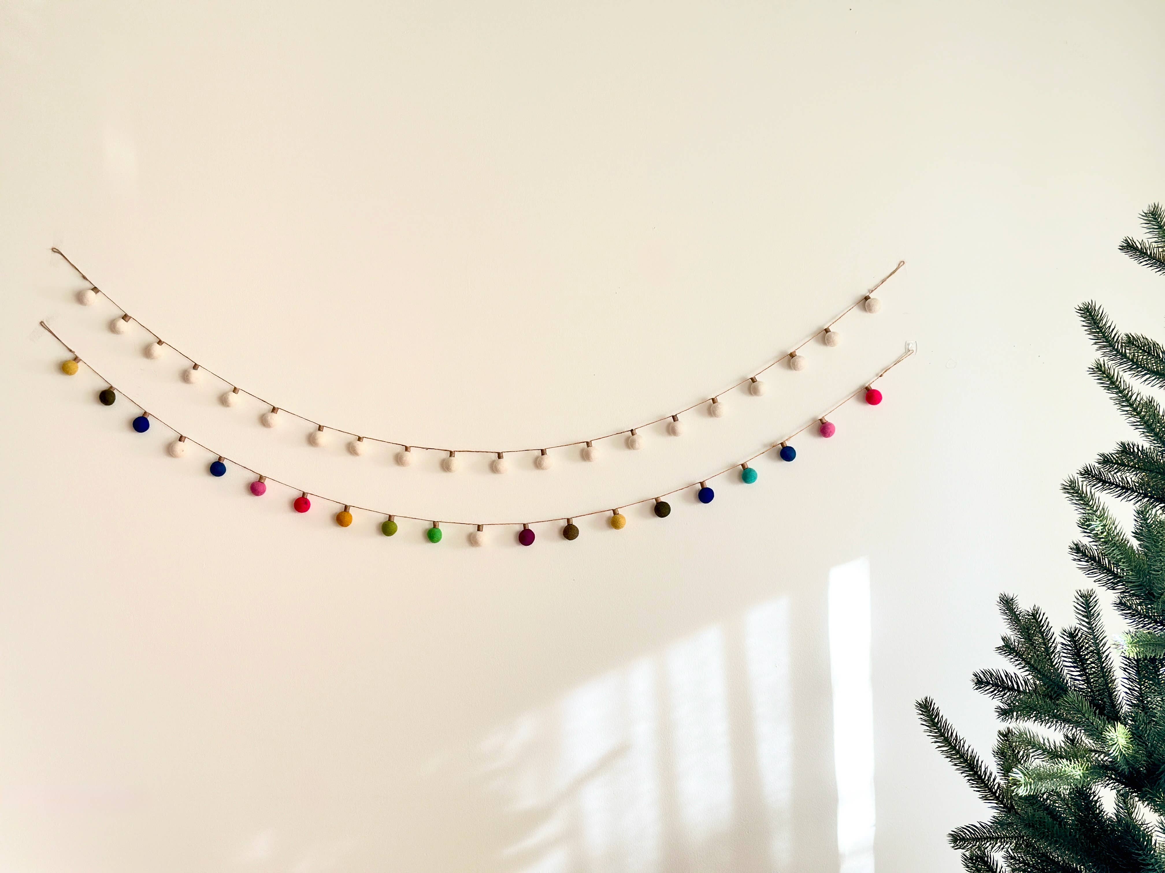 Ganapati - Vendita all'ingrosso Bandierine/Ghirlande - Ghirlanda di lampadine a sfera colorata in feltro2