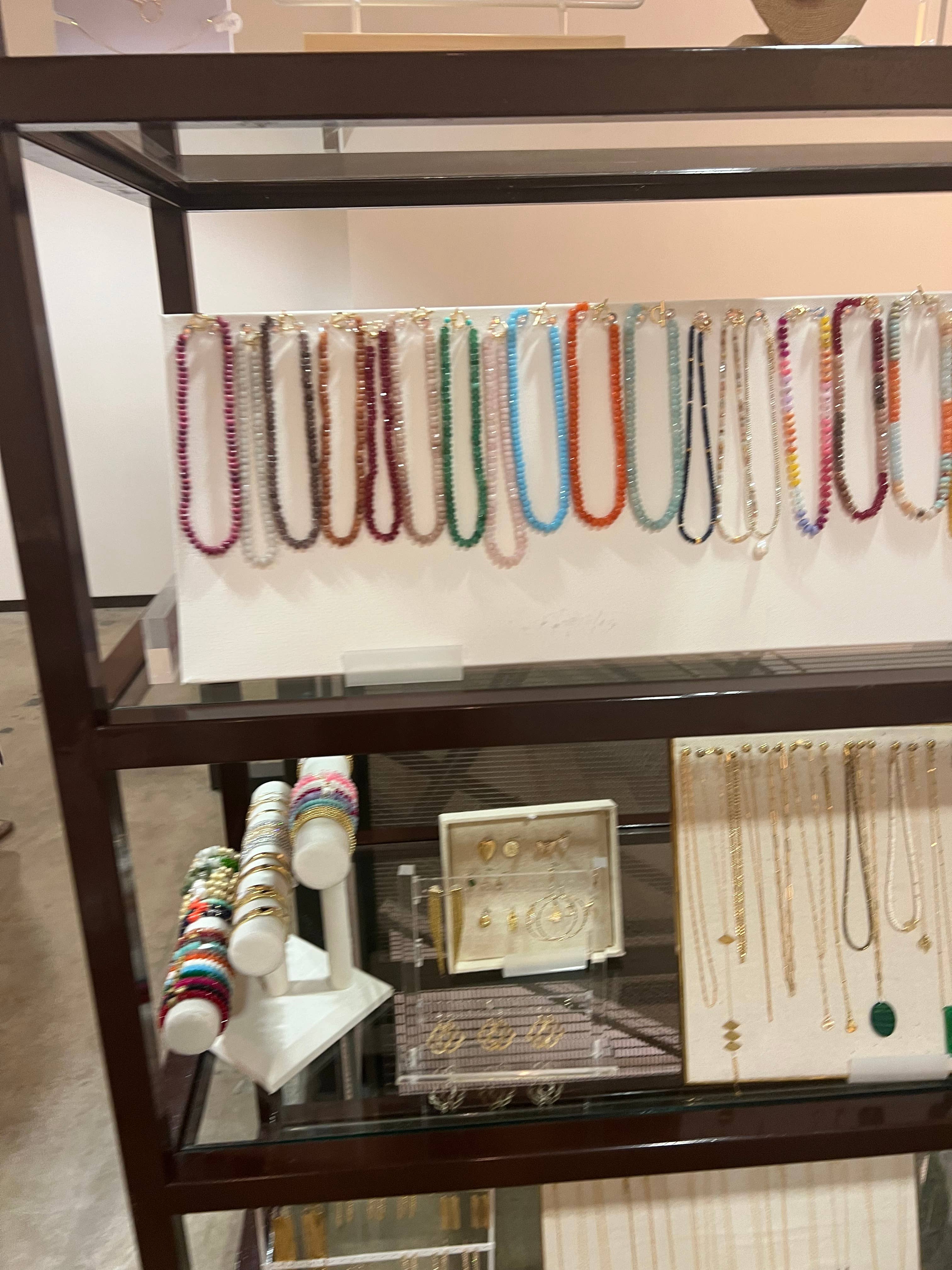 Sonya Renee Jewelry - Wholesale Beaded/Pearl Necklace - Candice Necklace - faceted and smooth gemstone roundels16