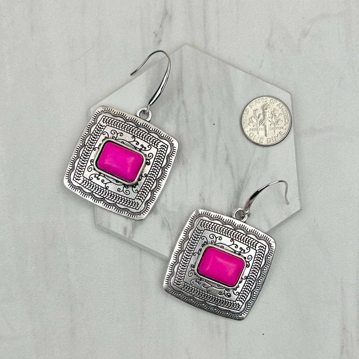 Western Elite Jewelry - Wholesale Dangle earrings - ER231205-01-BLUE                     Silver metal with blue turquoise stone beads Earrings3